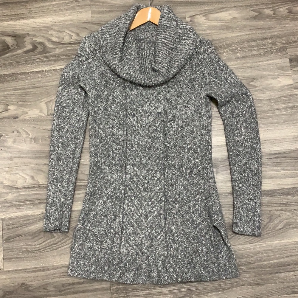 Long warm knit sweater